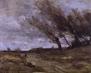 Corot Camille Rafaga of wind painting